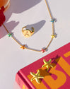 Collar Starfish Enamel Colors Baño Oro