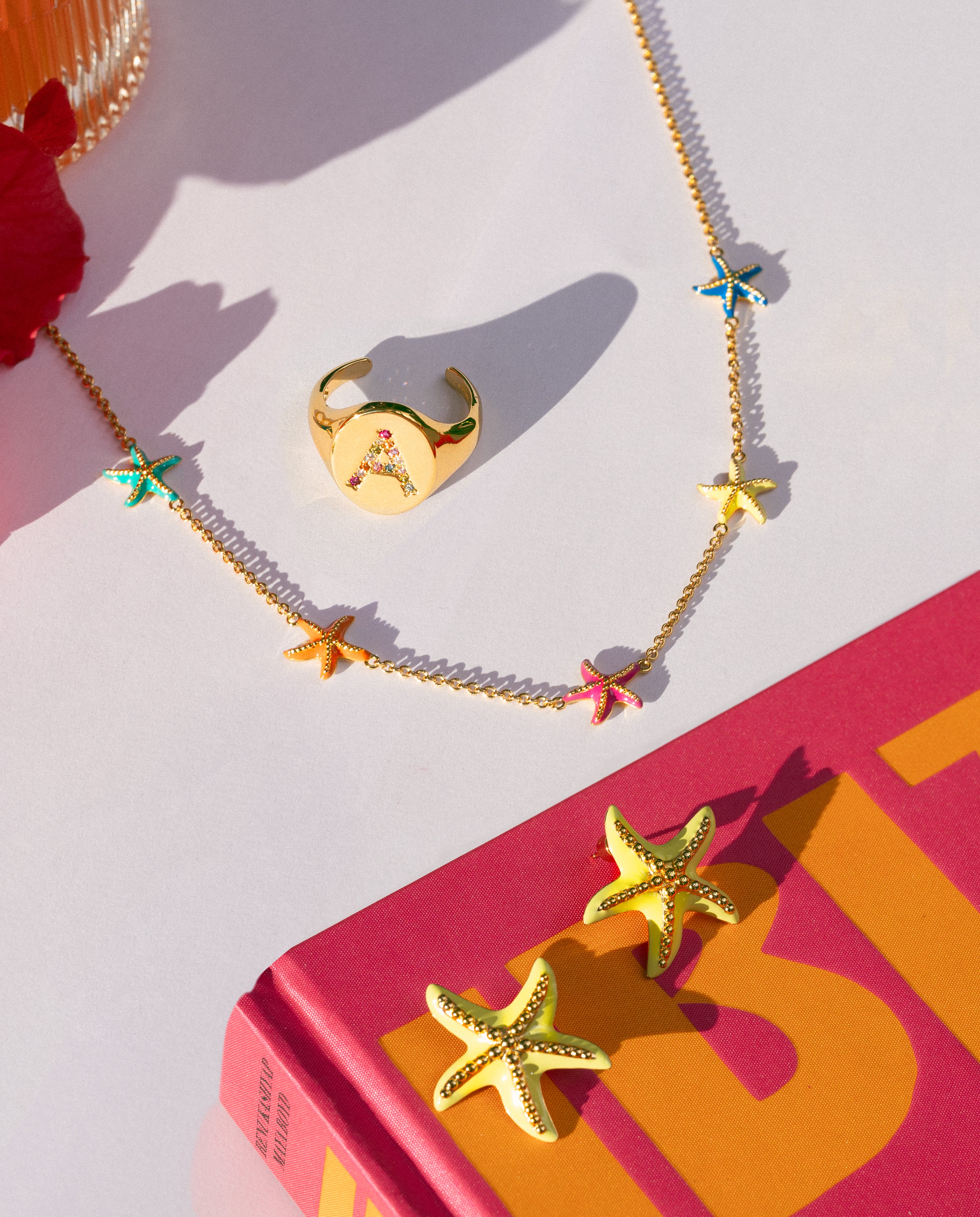 Collar Starfish Enamel Colors Baño Oro