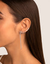 Fishbone Spark Silver Single Earring