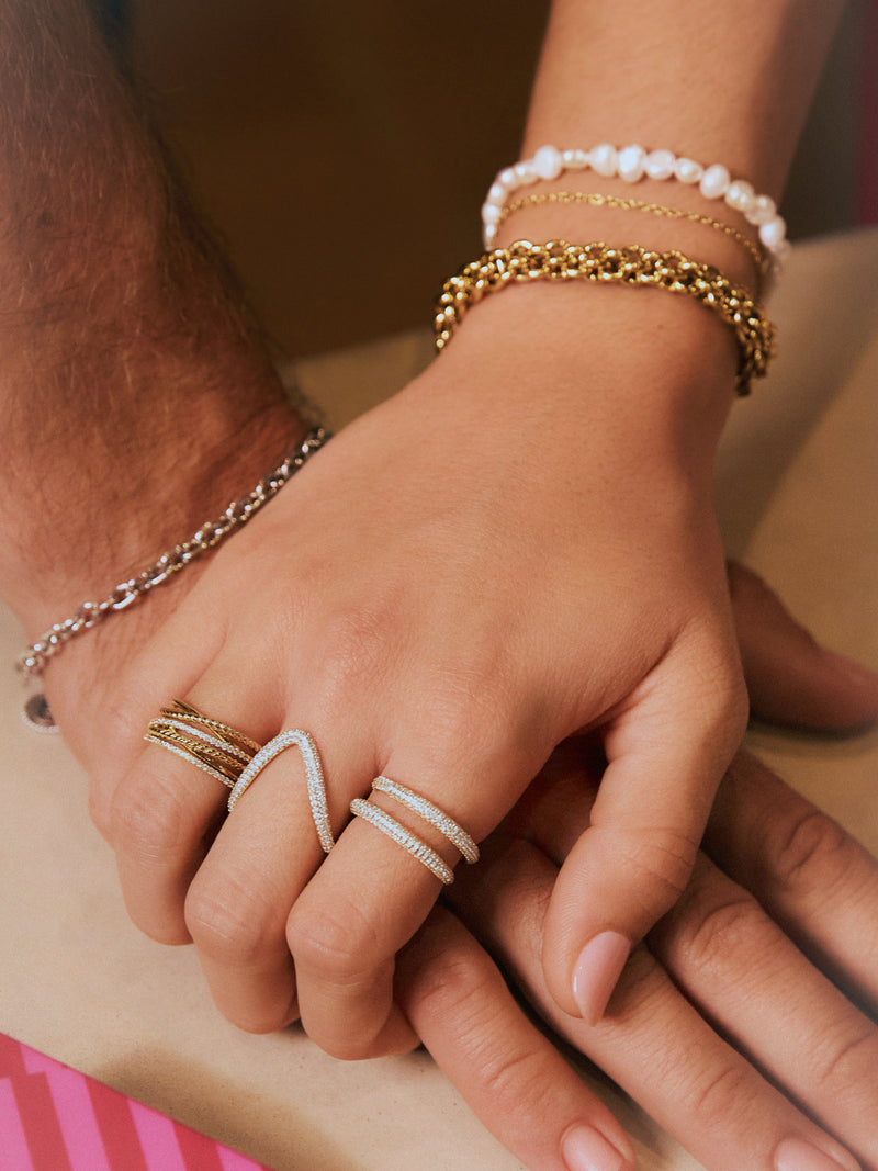 Anillo Doble Scarlett Baño Oro