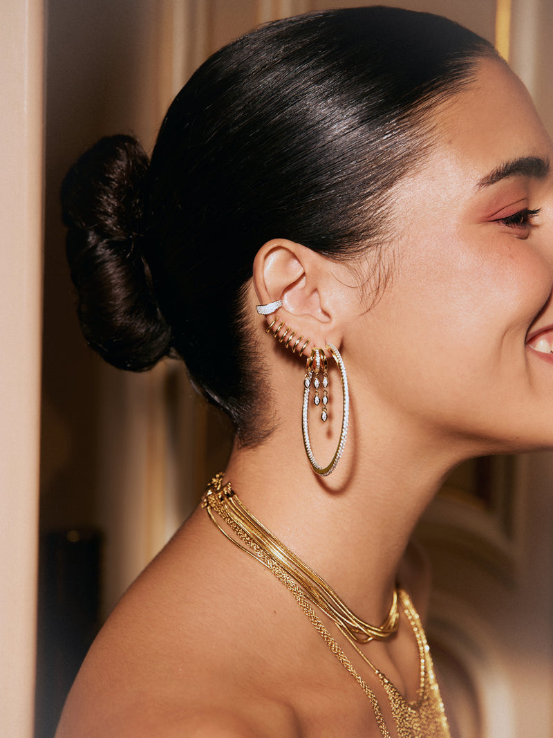 Triple Drip Gold Single Earring