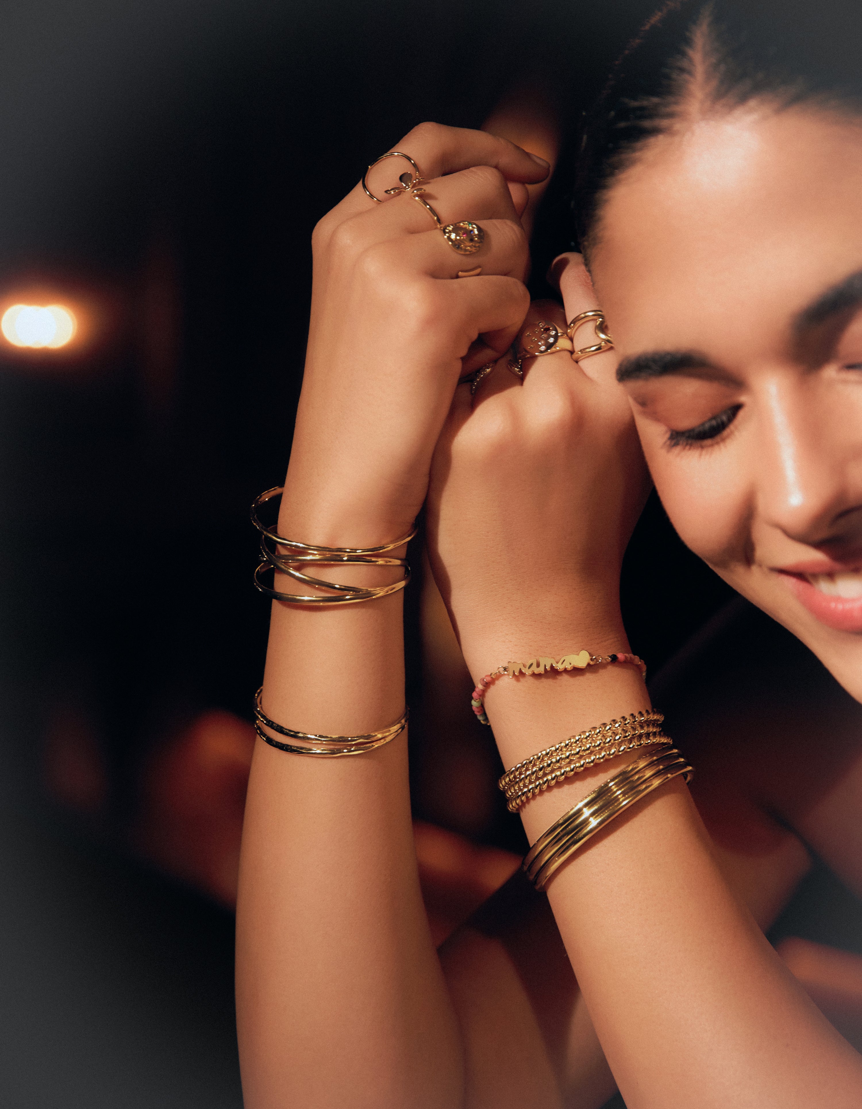 Brazalete Tressia Acero Baño Oro