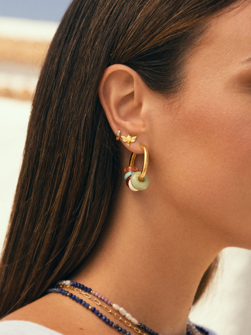 Pendientes Aro Carmen True Colors Acero Baño Oro