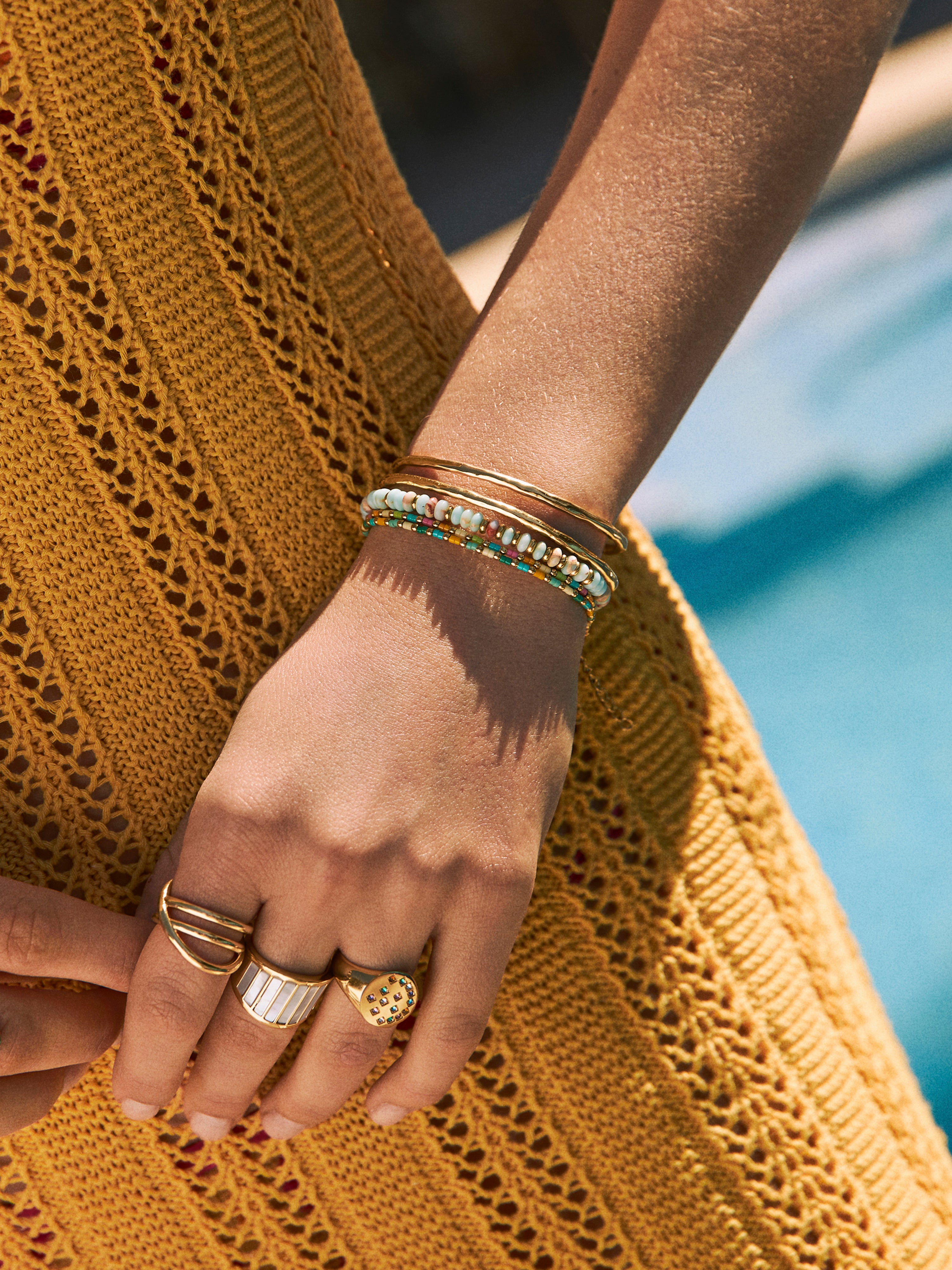 Pulsera Summer Colors Acero Baño Oro