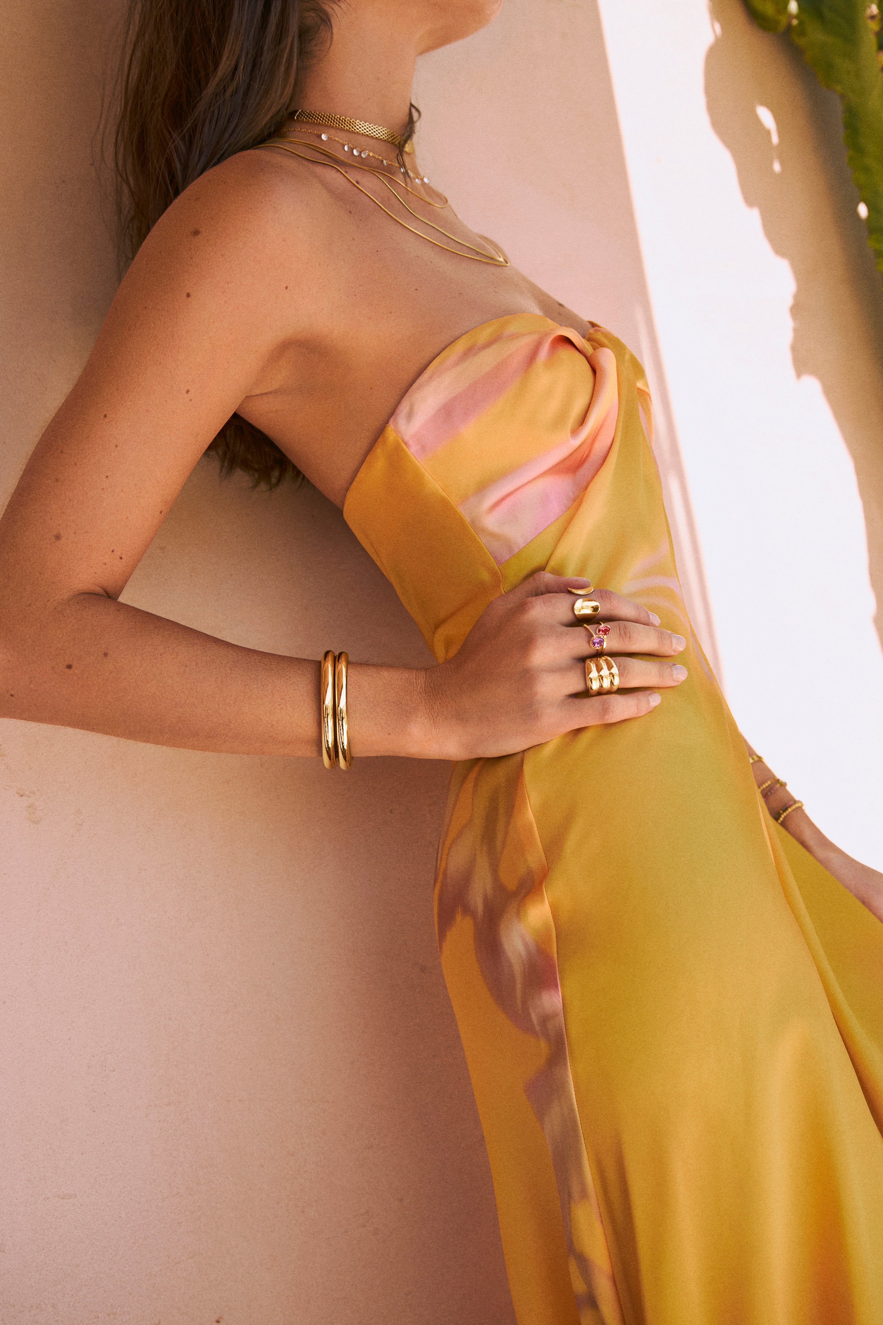 Brazalete Allegra Acero Baño Oro