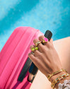 Anillo Celebrate Verde Baño Oro