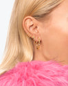 Three Gold Hoop Single earring