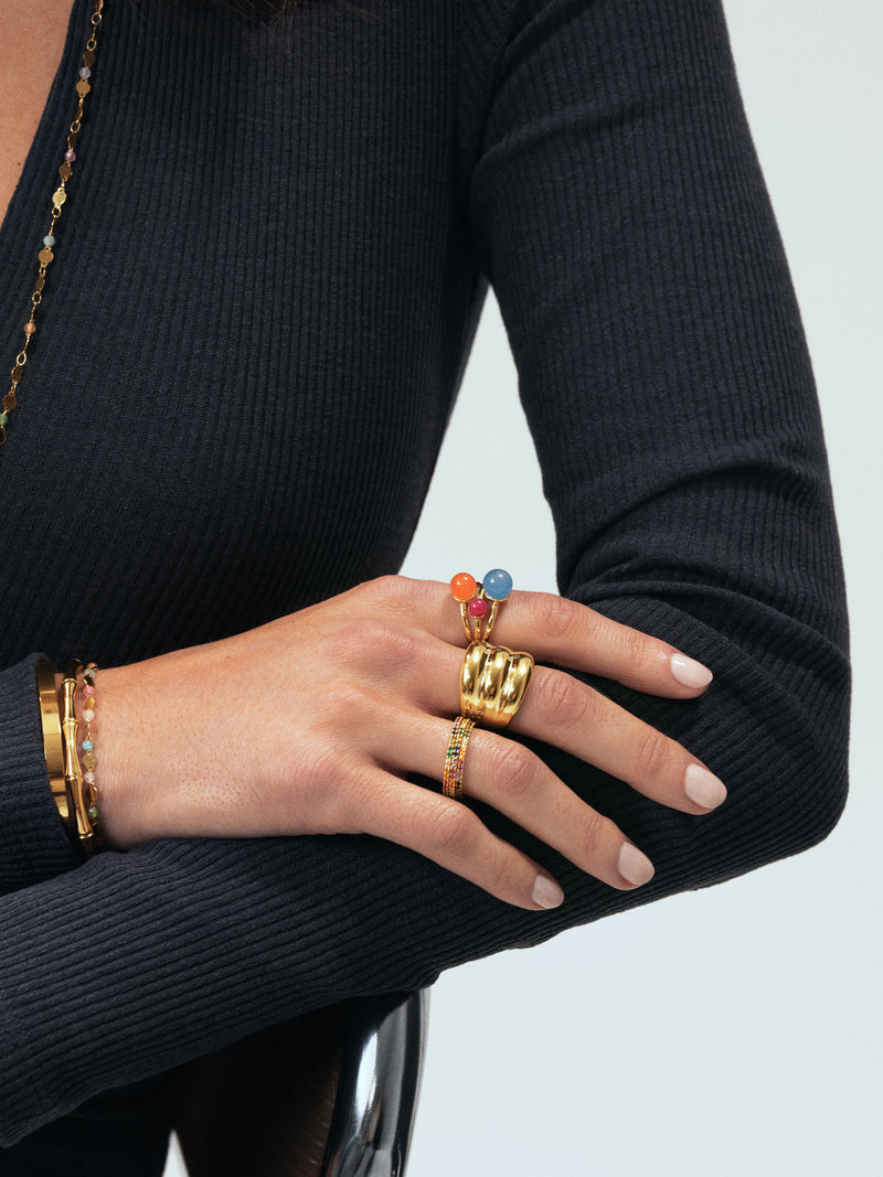 Bague Cleo Colors Argent Plaqué Or