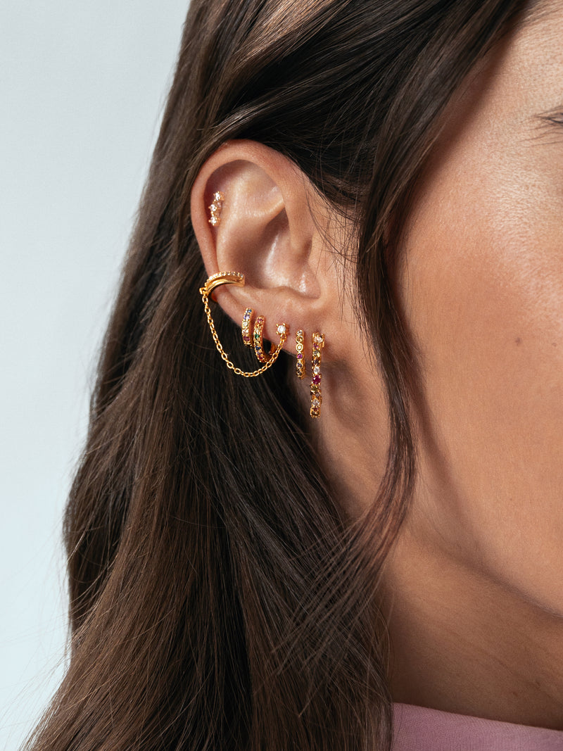 Estellar Colors Gold Hoop Earrings