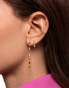Pendiente Suelto Ear Cuff Cross Plata Baño Oro