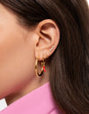 Pendientes Aro Tube Acero Baño Oro