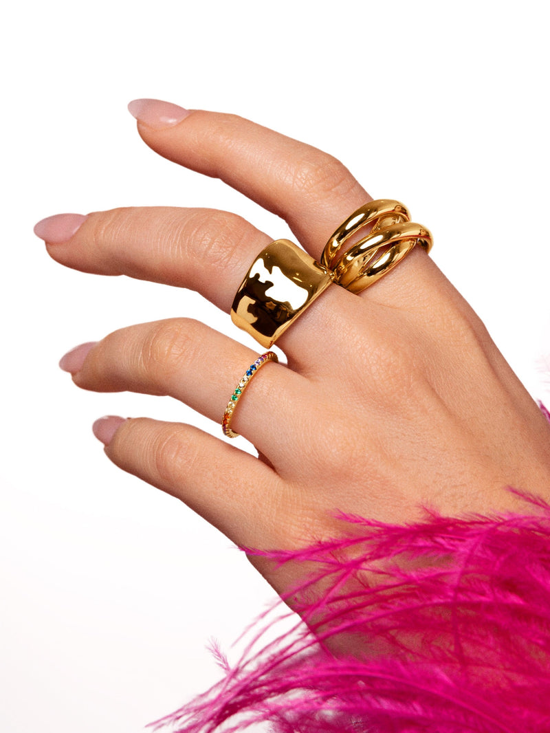 Bague Cleo Colors Argent Plaqué Or
