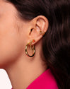 Pendientes Aro Tube Acero Baño Oro