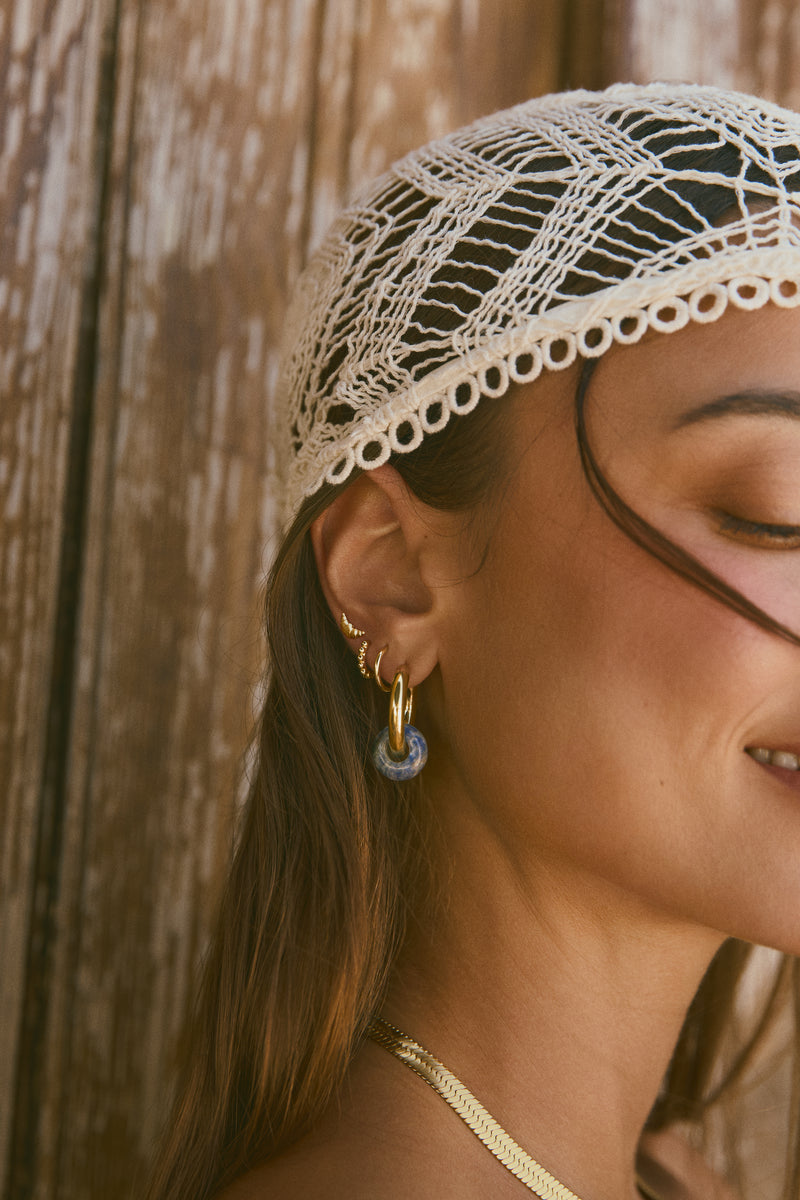 Carmen True Marine Gold Hoop Earrings