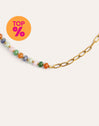 Halskette Alpine Chic Stones Edelstahl mit Goldbeschichtung