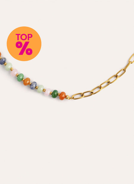 Collana Alpine Chic Stones Acciaio Placcato Oro