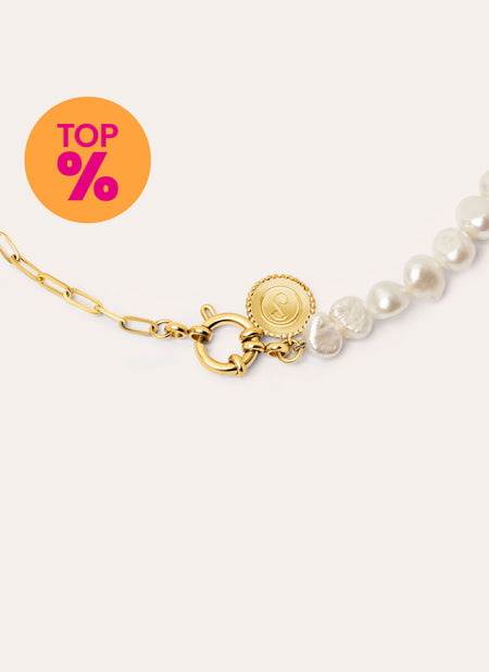 Collana Chic Pearl Acciaio Placcato Oro