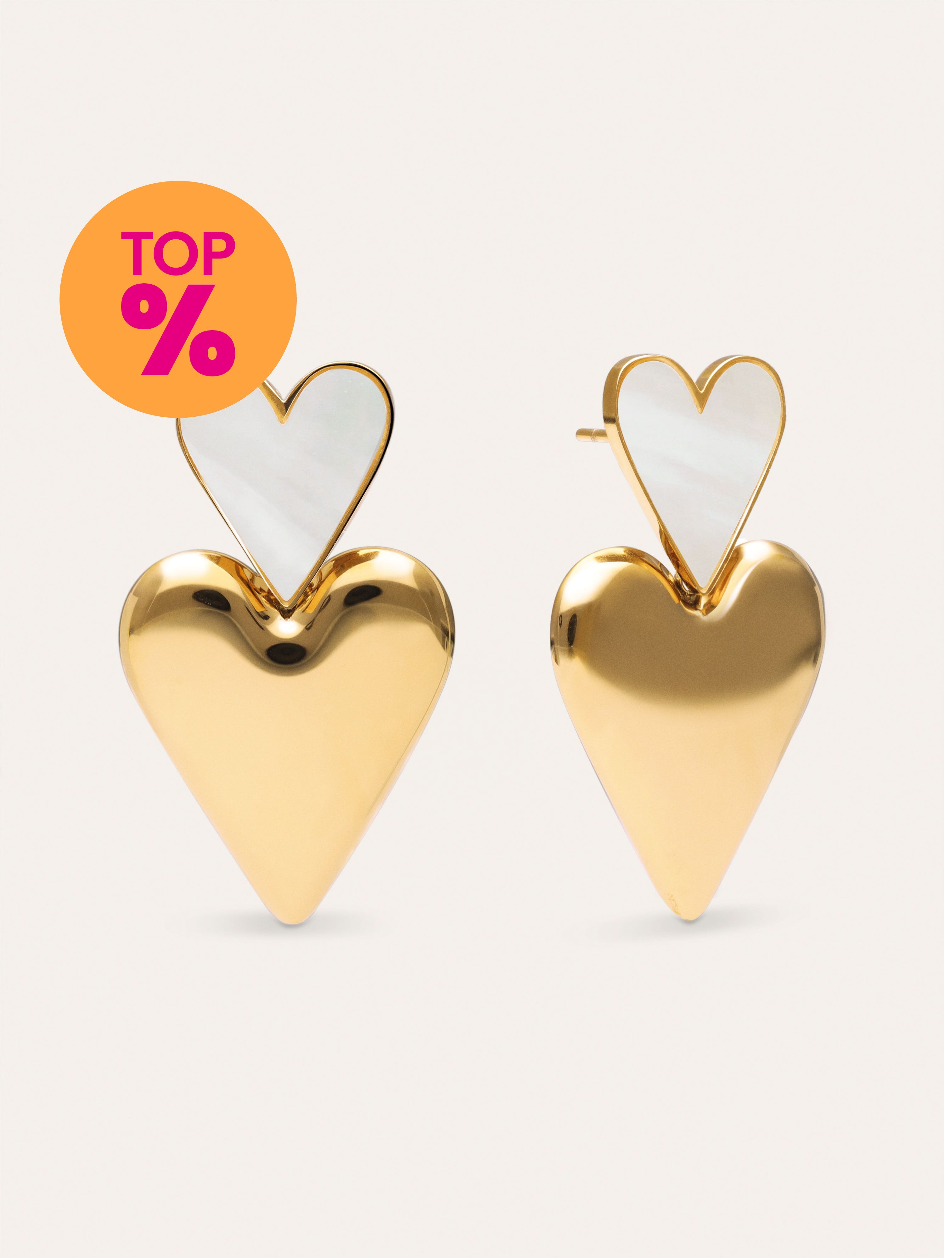 Pendientes Duo D'Amour Nácar Acero Baño Oro