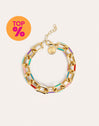 Link-Armband Rainbow Emaille Edelstahl mit Goldbeschichtung