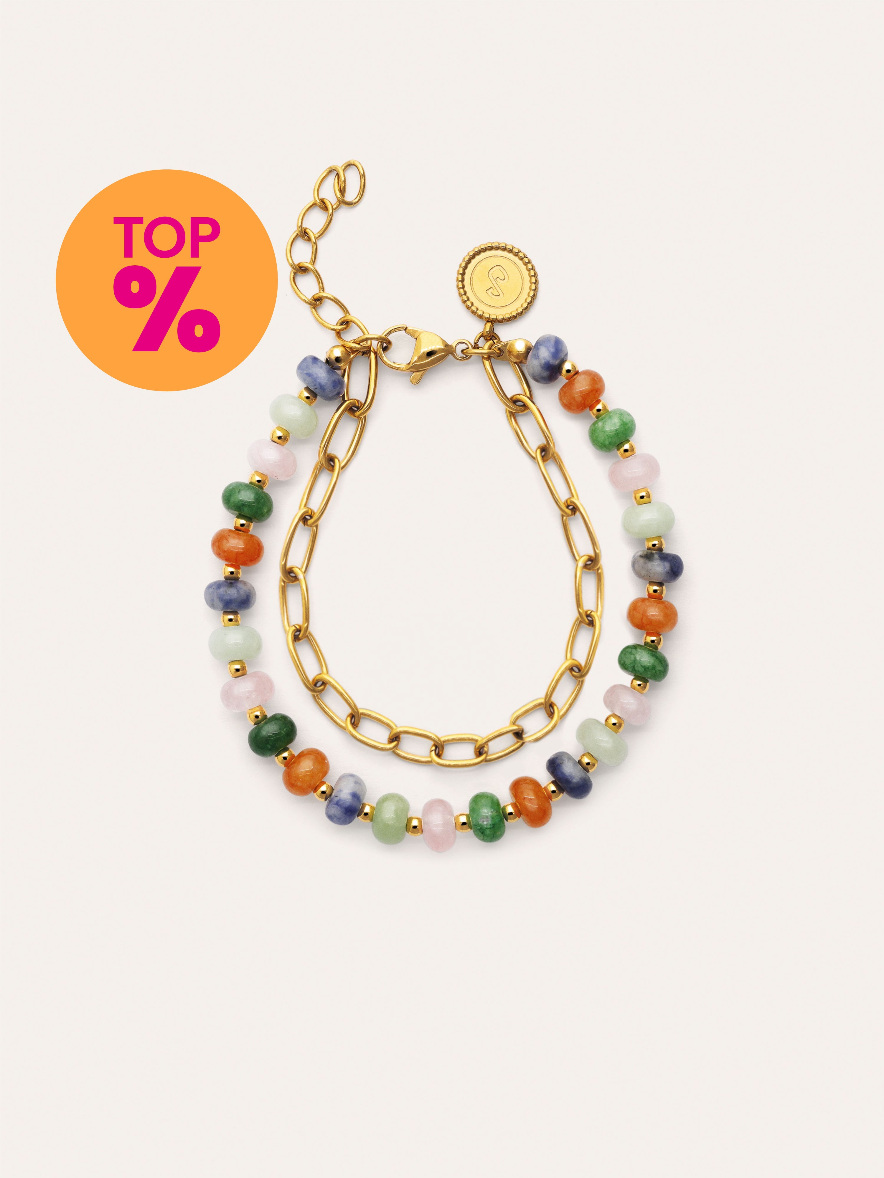 Armband Alpine Stones Edelstahl mit Goldbeschichtung