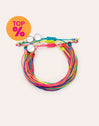 3er-Set Neon Rainbow Fruits Armbänder, Edelstahl