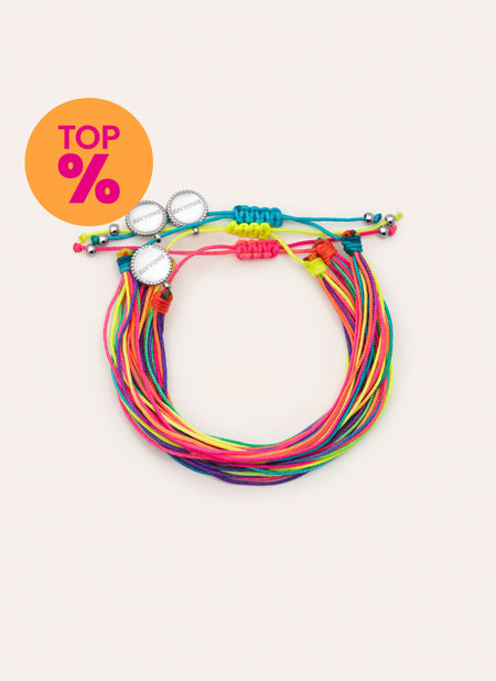 Set da 3 Bracciali Neon Rainbow Fruits Acciaio