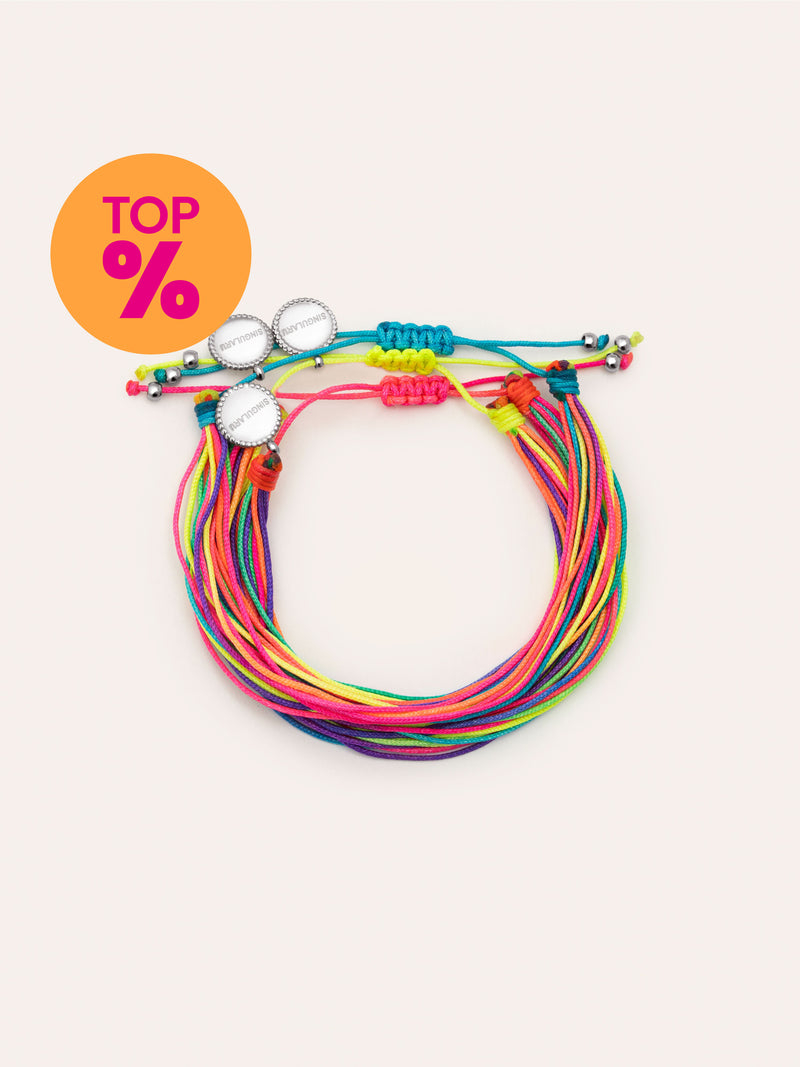 3er-Set Neon Rainbow Fruits Armbänder, Edelstahl