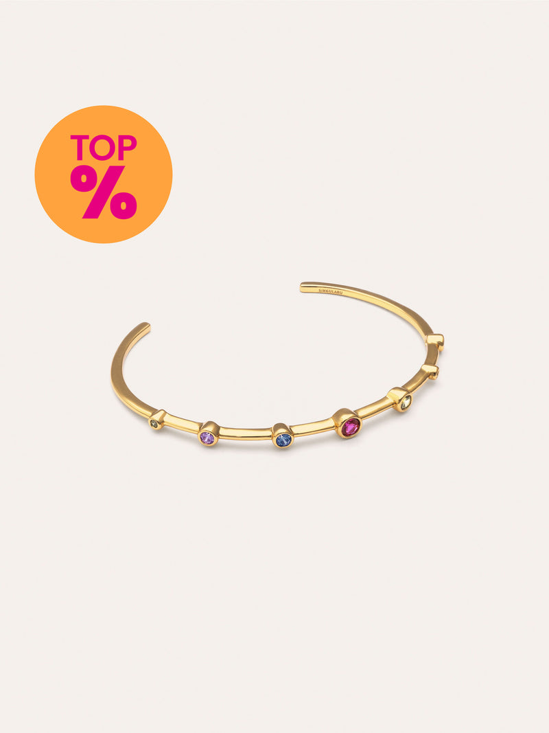 Brazalete Rainbow Bubbles Baño Oro