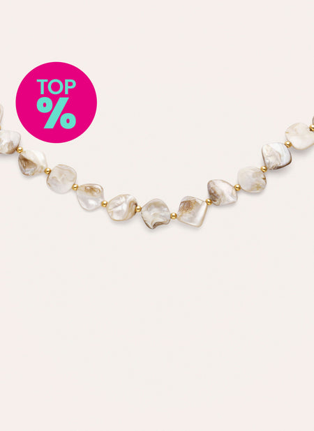 Collier Capri Nacre Acier Plaqué Or