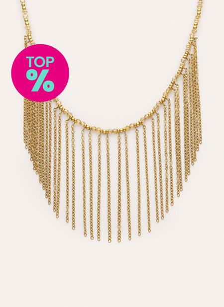Collier Zafira Champagne Acier Plaqué Or