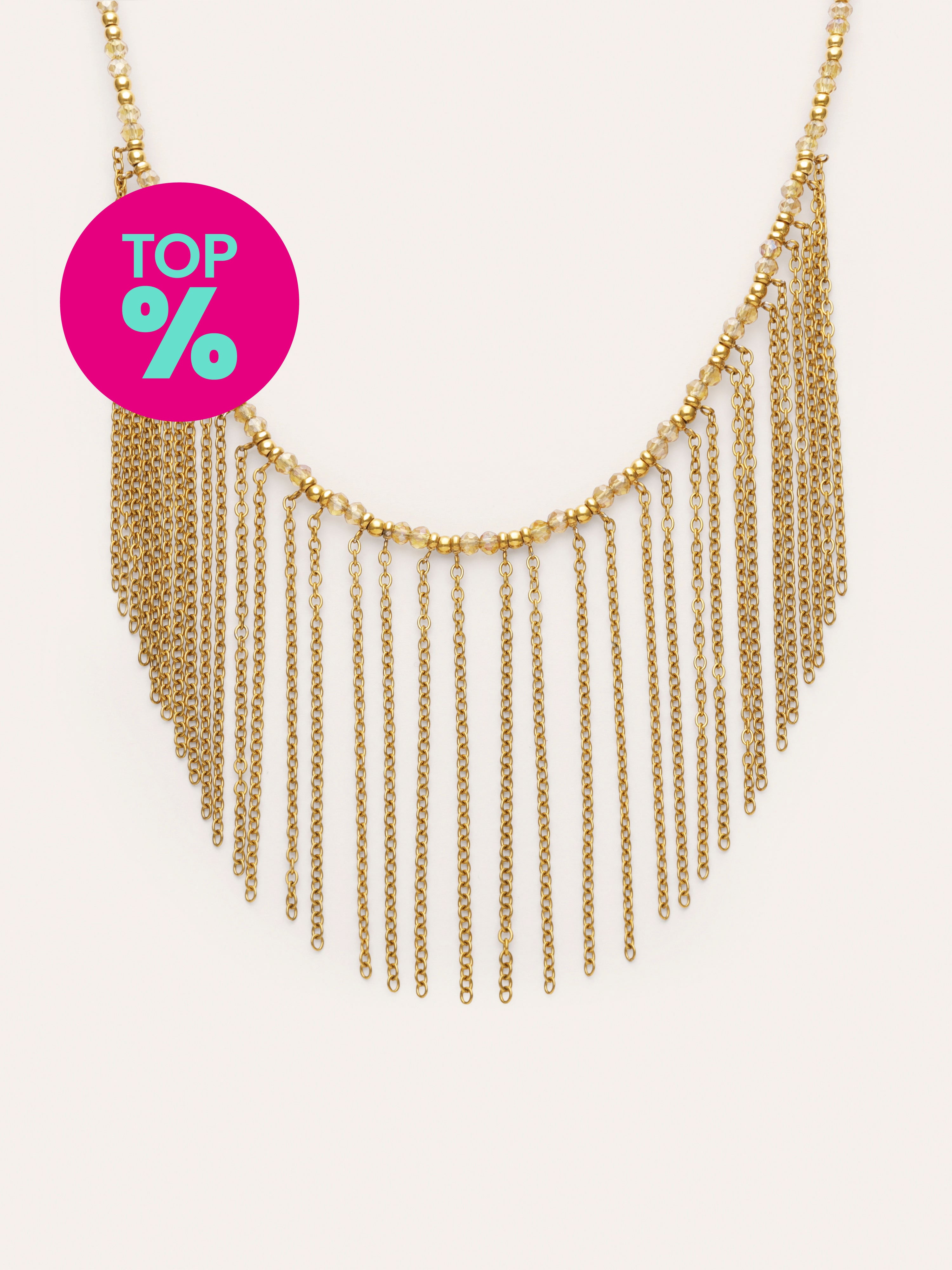 Collier Zafira Champagne Acier Plaqué Or