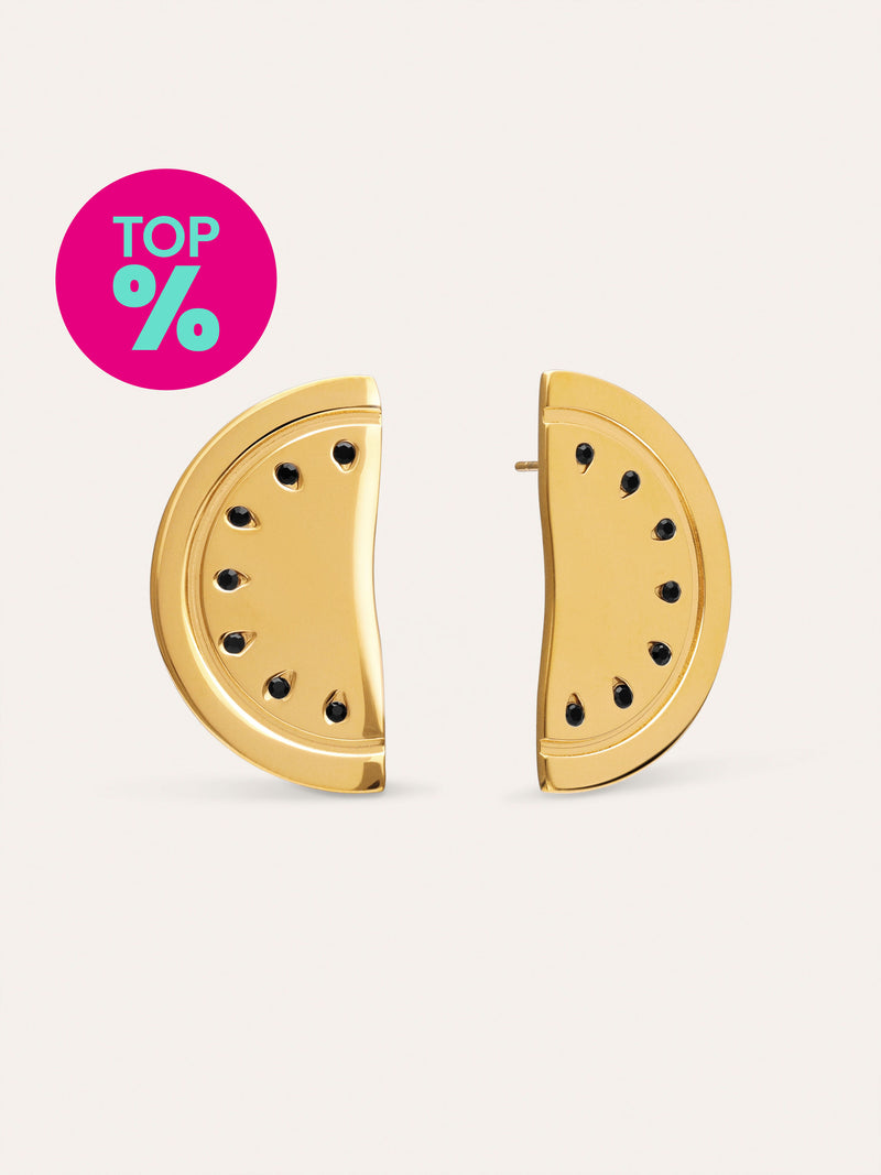 Boucles d'oreilles Pastèque Acier Plaqué Or