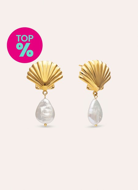Boucles D'oreilles Shelly Perle Acier Plaqué Or