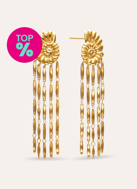 Boucles D'oreilles Zafira Shells Acier Plaqué Or