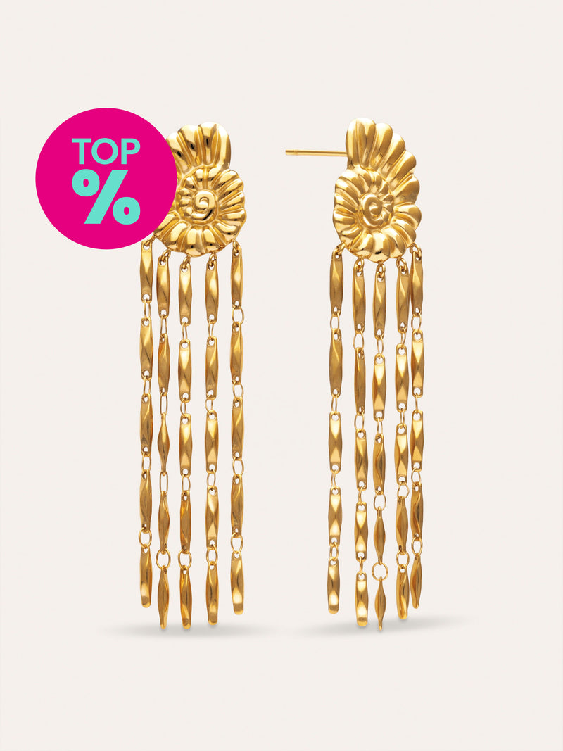 Boucles D'oreilles Zafira Shells Acier Plaqué Or
