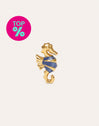 Single Seahorse Hoop Earring Silver Gold Plated