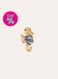 Single Seahorse Hoop Earring Silver Gold Plated