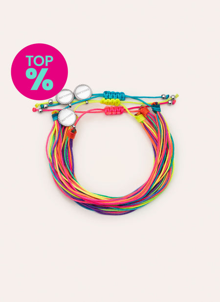 Pack 3 Bracelets Neon Rainbow Fruits Acier
