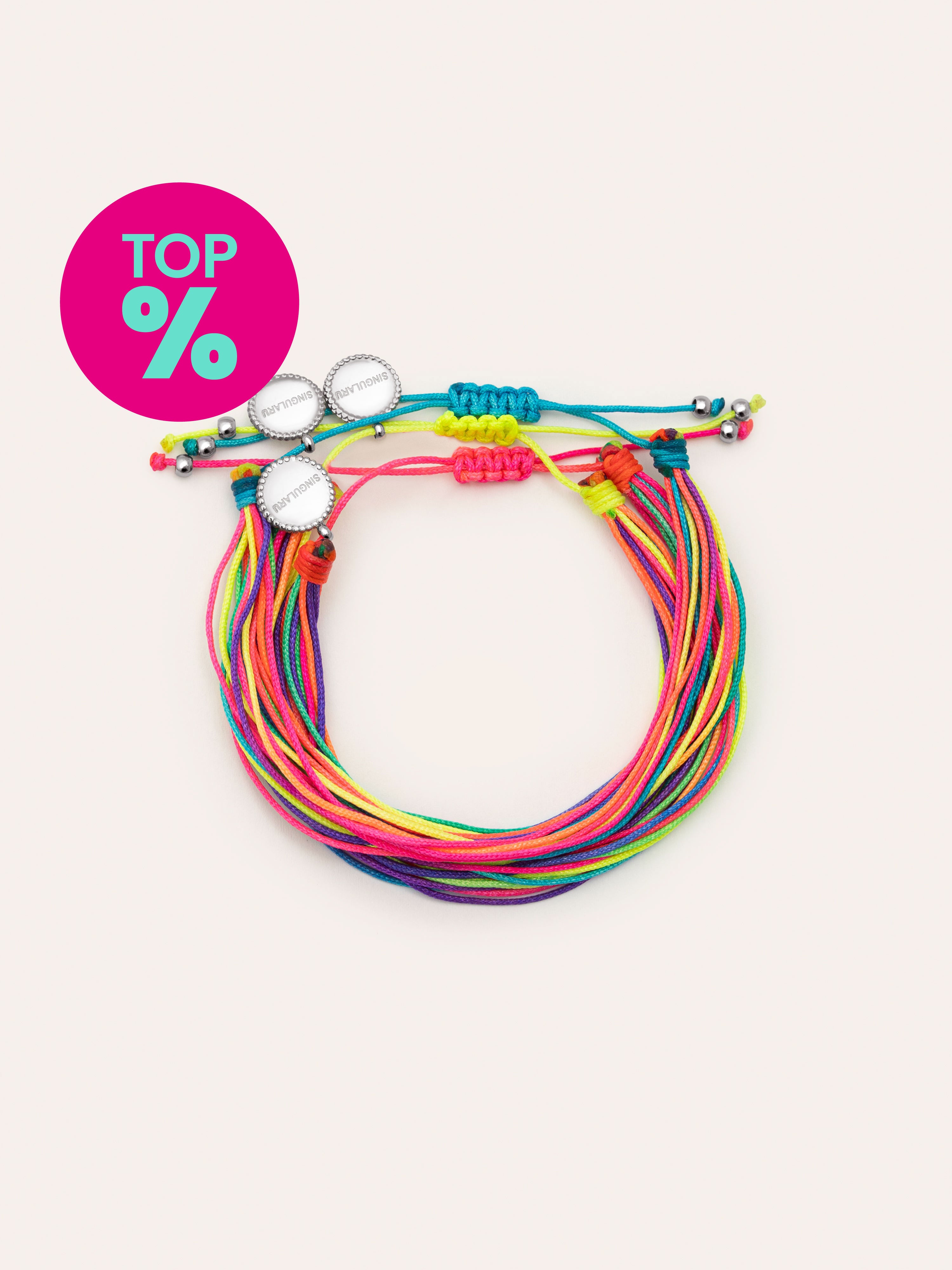 Pack 3 Pulseras Neon Rainbow Fruits Acero