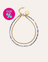 Double Cleopatra Blue Anklet Steel Gold Plated