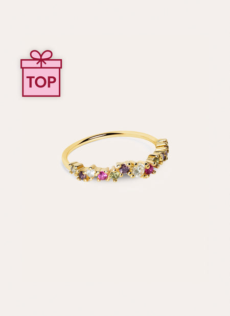 Anillo Estellar Colors Plata Baño Oro