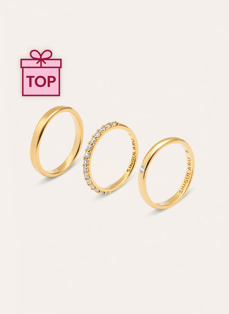 Pack 3 Anillos Choices Baño Oro