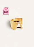 Anillo Personalizado Letter Signet Baño Oro
