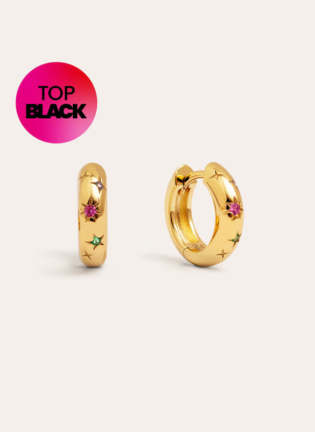 Spark Color Gold Earrings