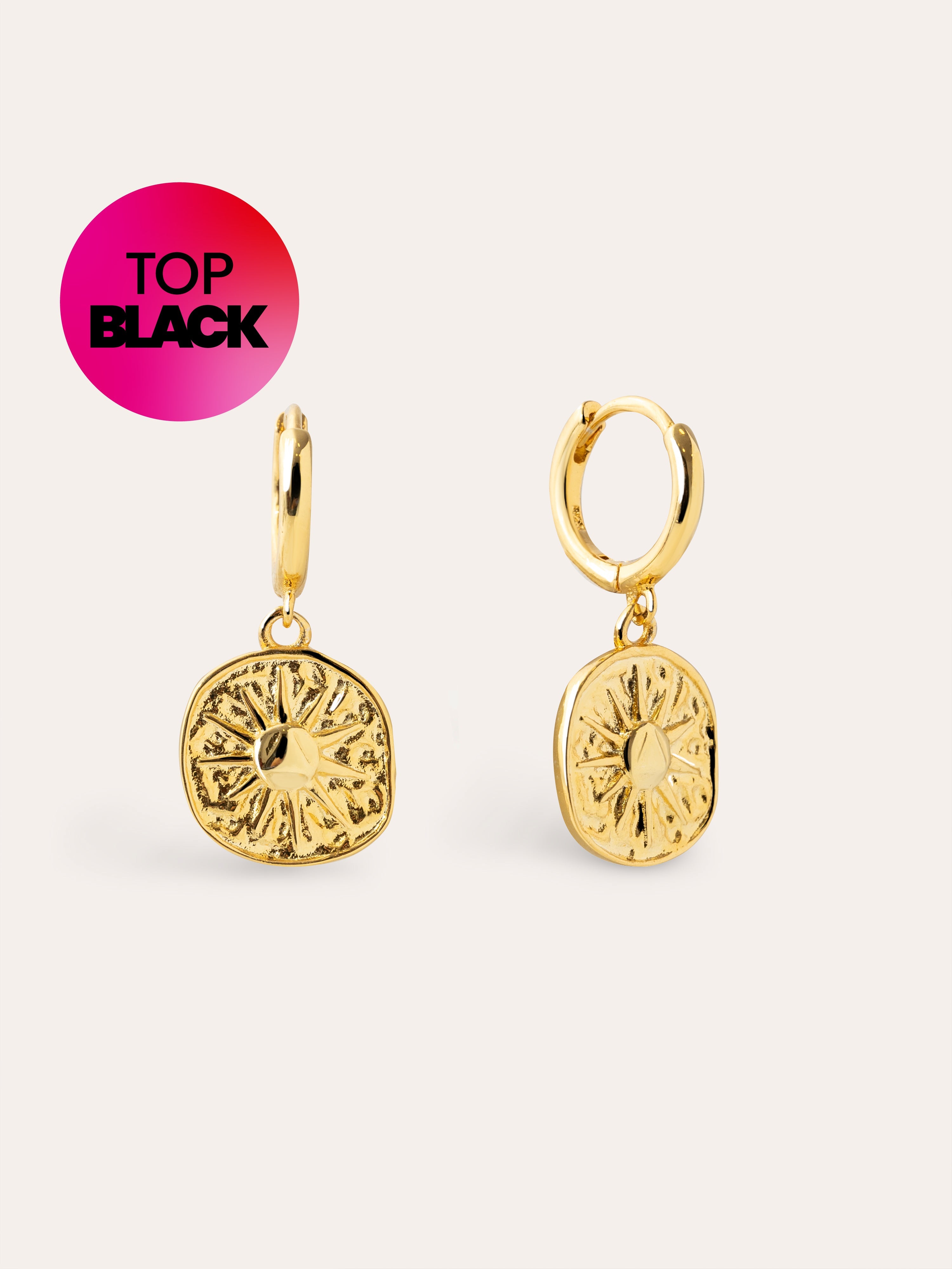 Pendientes Aro Solstice Sun Baño Oro