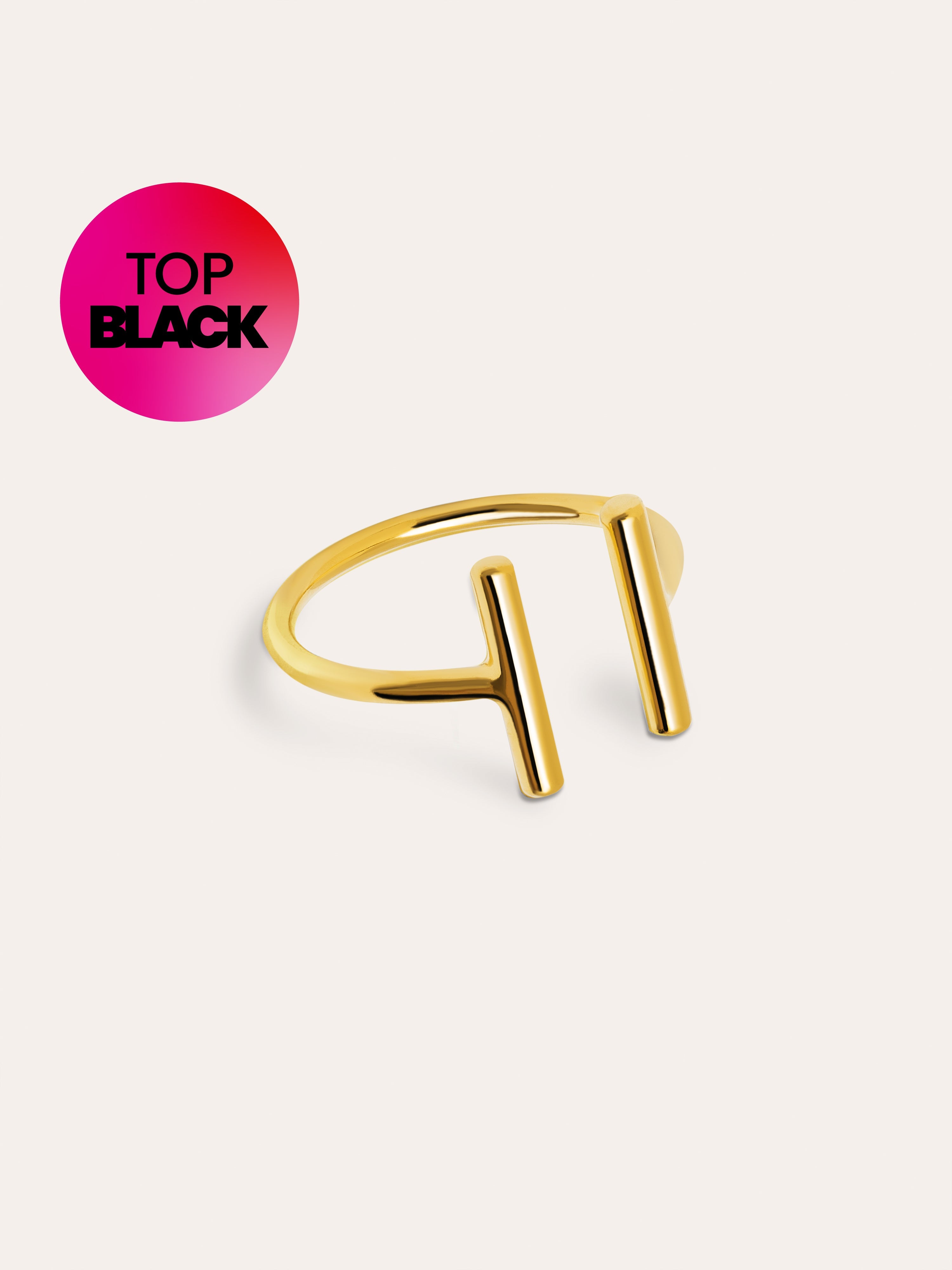 Anillo Sticks Plata Baño Oro