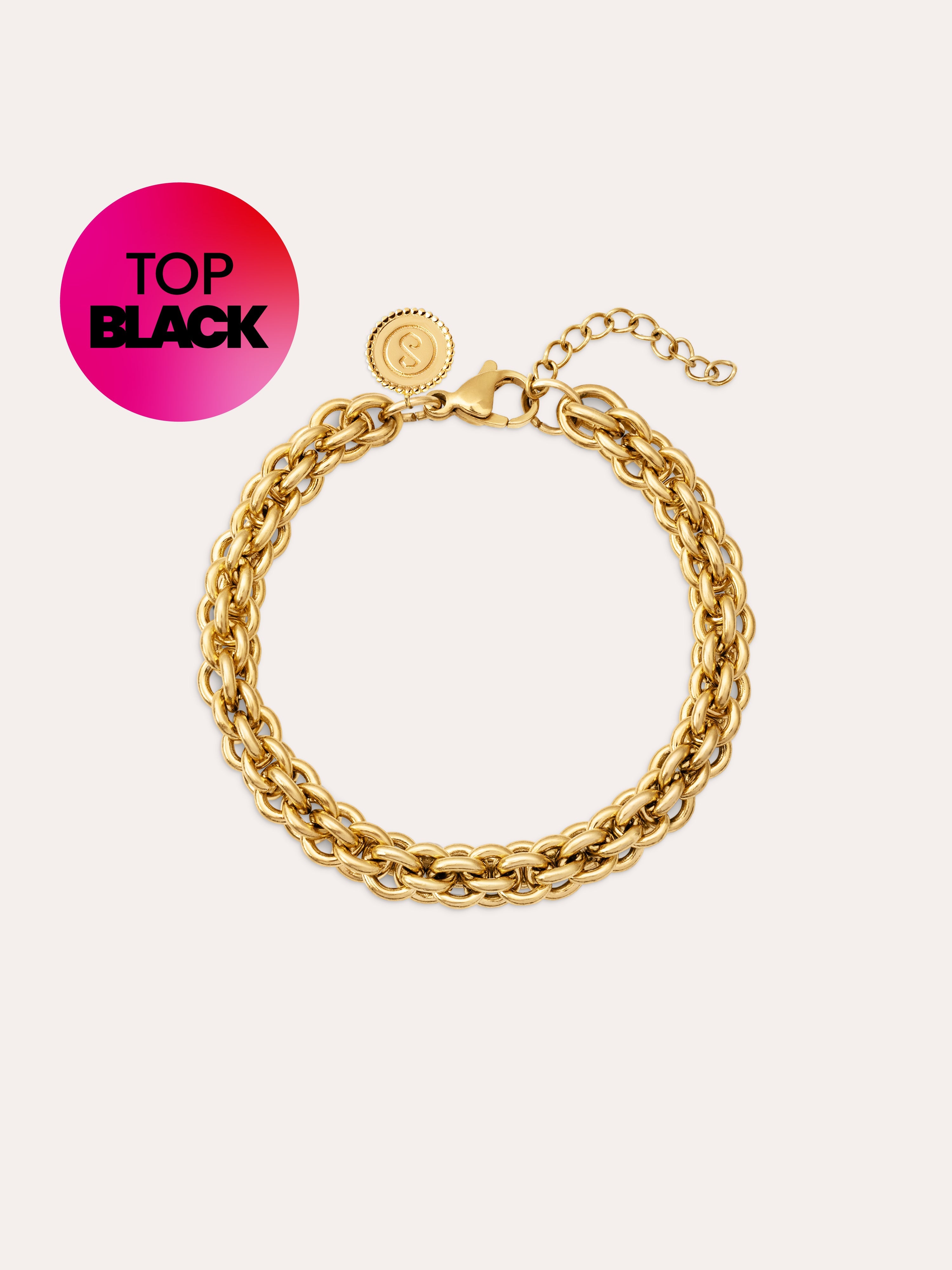 Pulsera Big Rope Acero Baño Oro