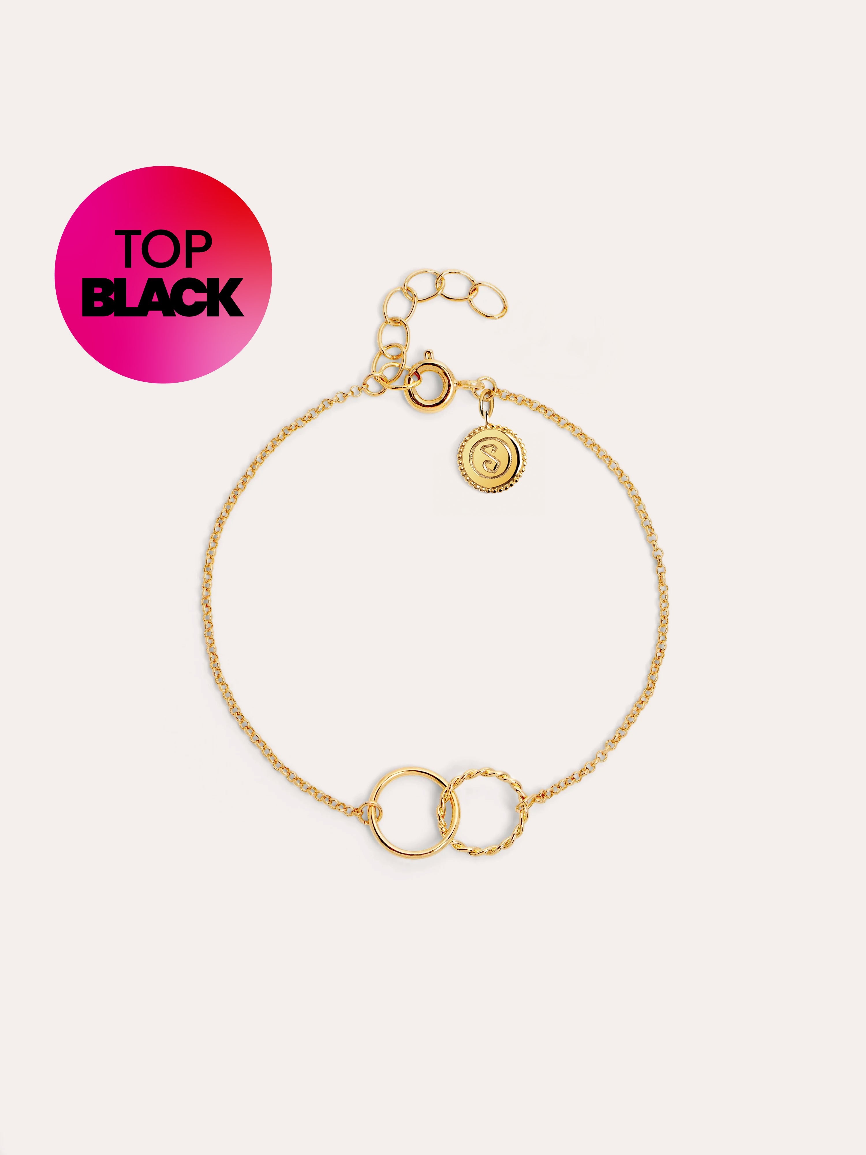 Circles Twist Gold Bracelet