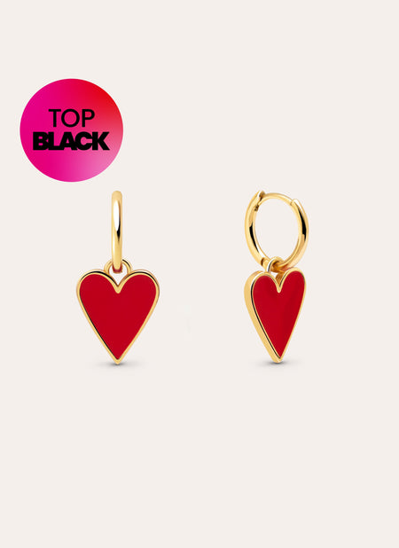 Lovely Heart Gold Earrings 