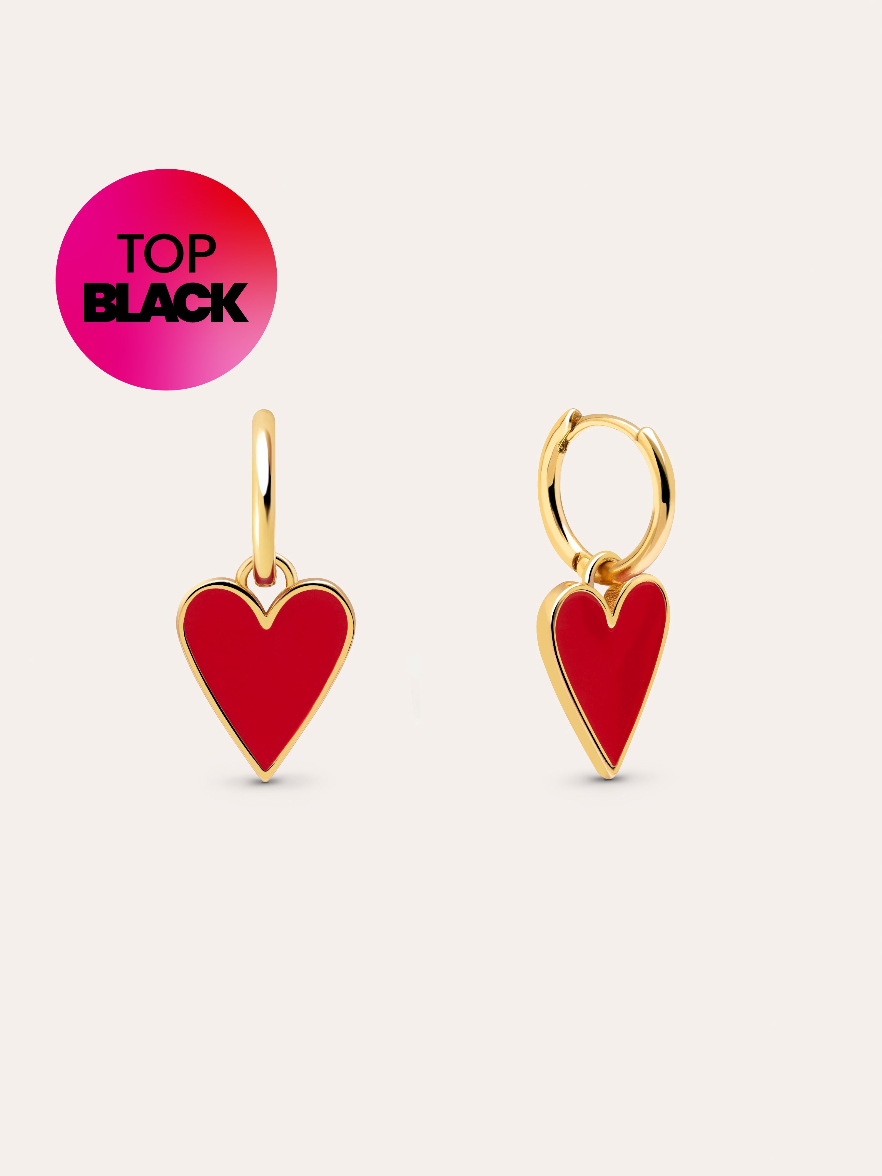 Lovely Heart Gold Earrings 